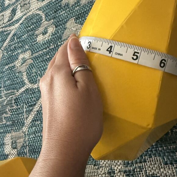 Modern Yellow Geometric Metal Vases Set of 2 Decorative Faceted Home Decor - Picture 4 of 6